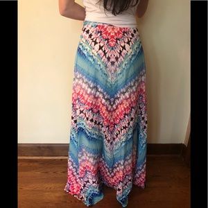 Bebe Tie Dye Maxi Skirt
